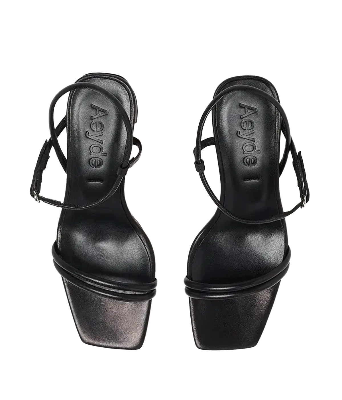 Helene Laminated Nappa Leather Sandal in Black