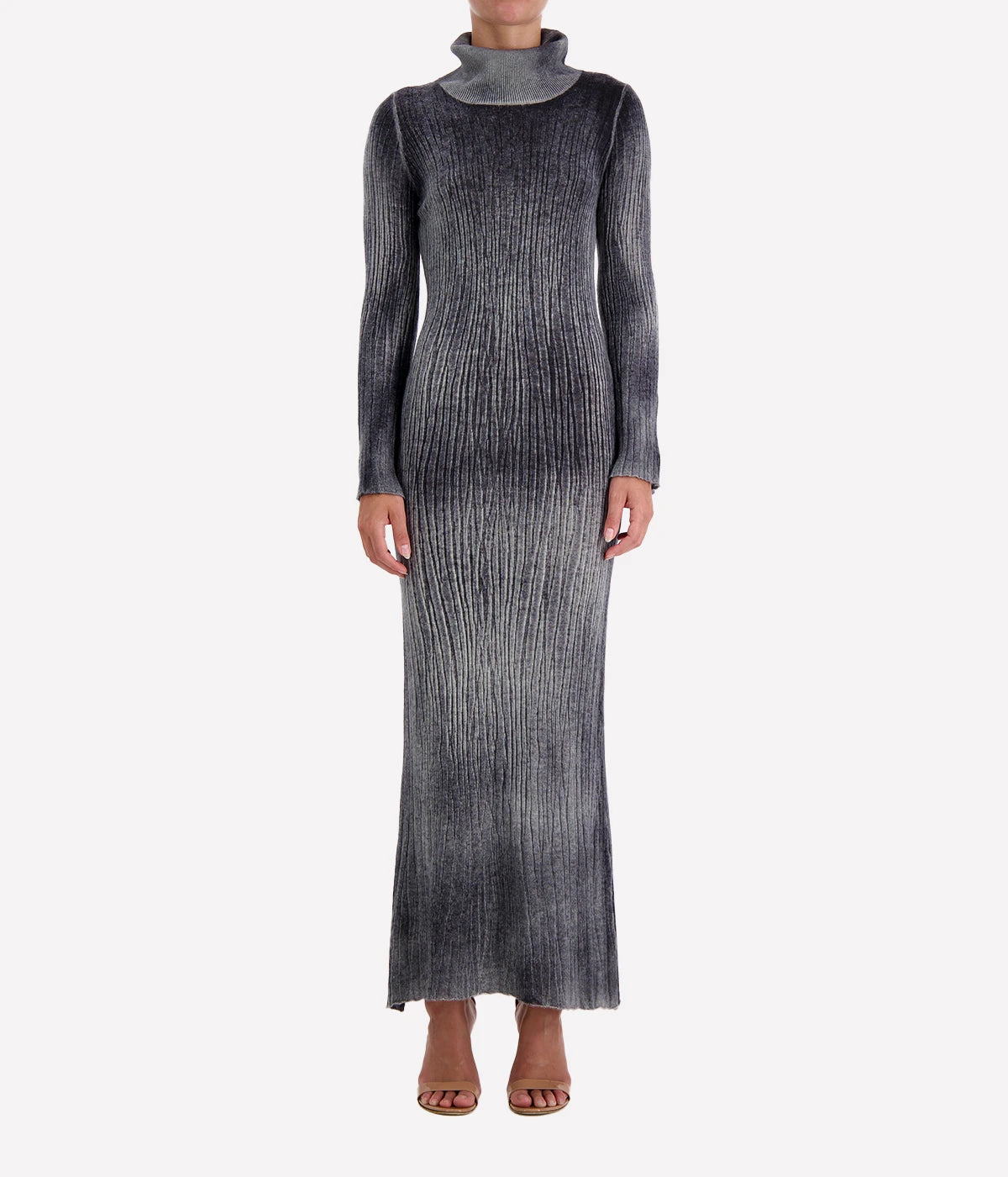 High Neck Light Cashmere Dress in Huskey