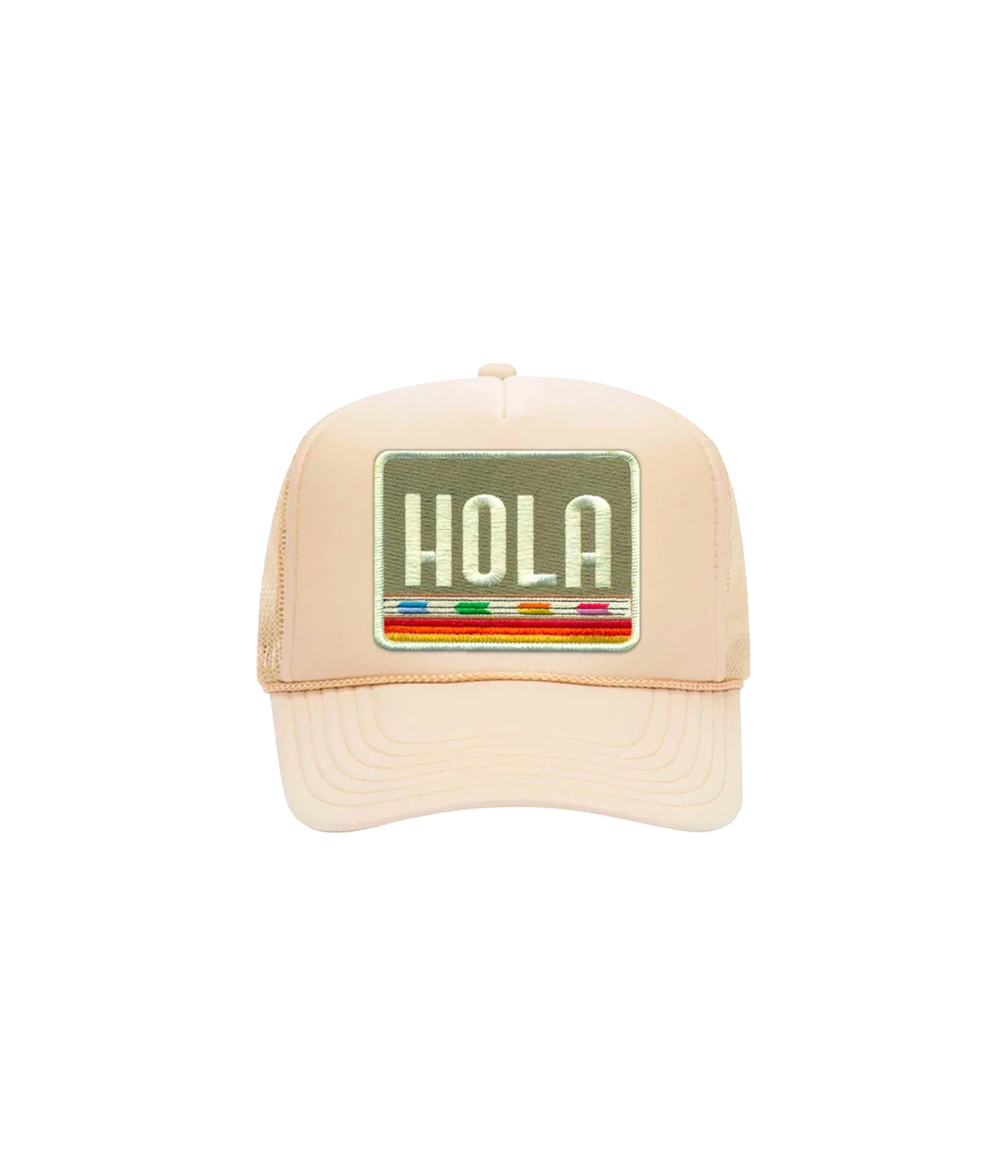 Hola Trucker Hat in Cream