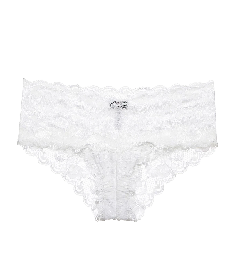 ALT text for images: Italian-crafted floral lace hotpants with a boyshort cut and soft stretch fabric.