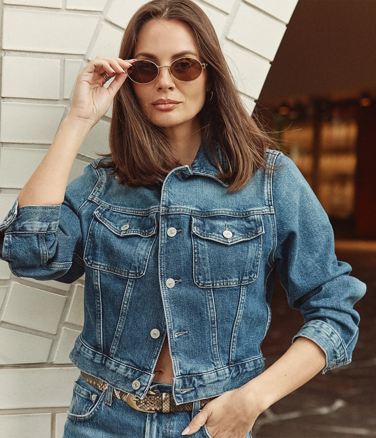 Charisse Shrunken Jacket In Briar