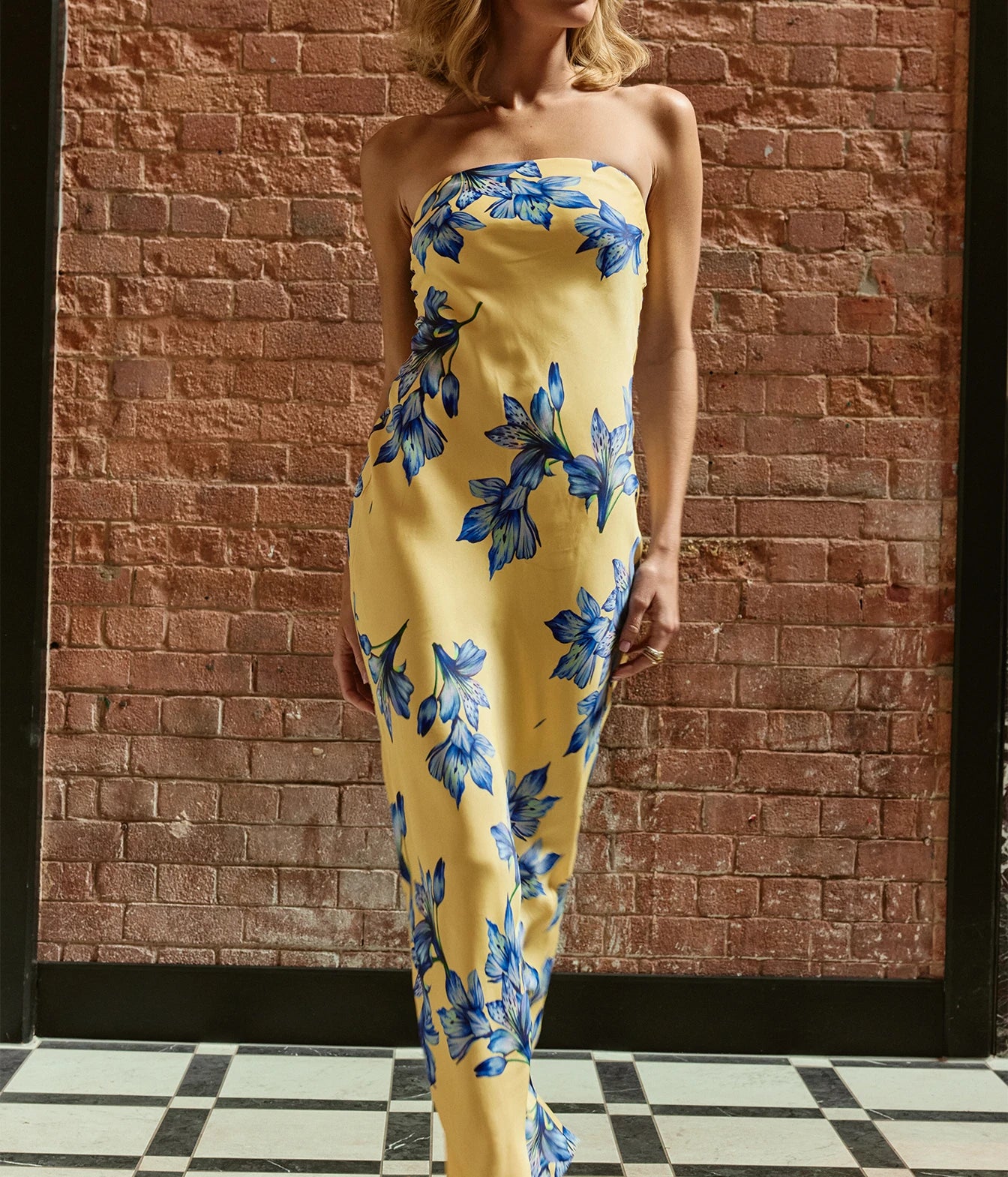 Strapless Maxi Dress in Yellow