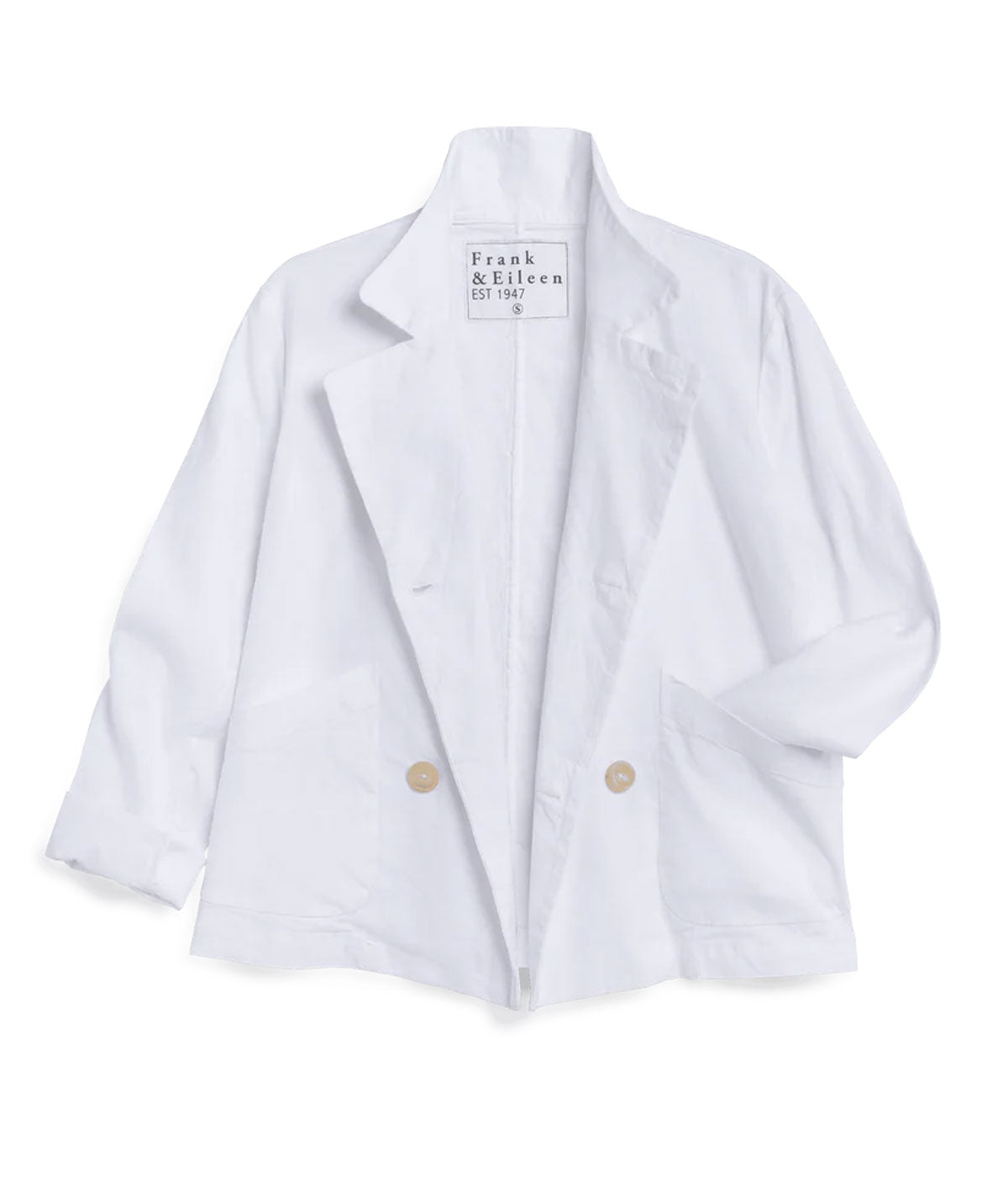 Mini Belfast English Peacoat in White Performance Linen