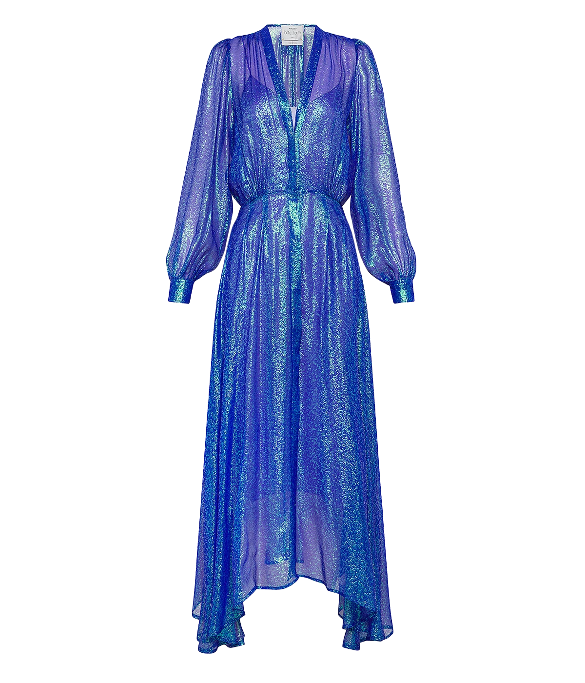 Irise Chiffon Silk Dress in Curacao