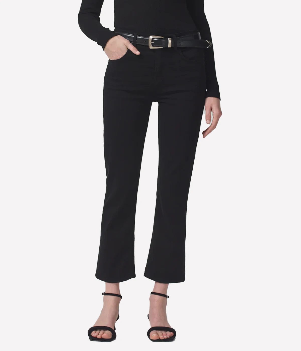 Isola Straight Crop Jean in Plush Black