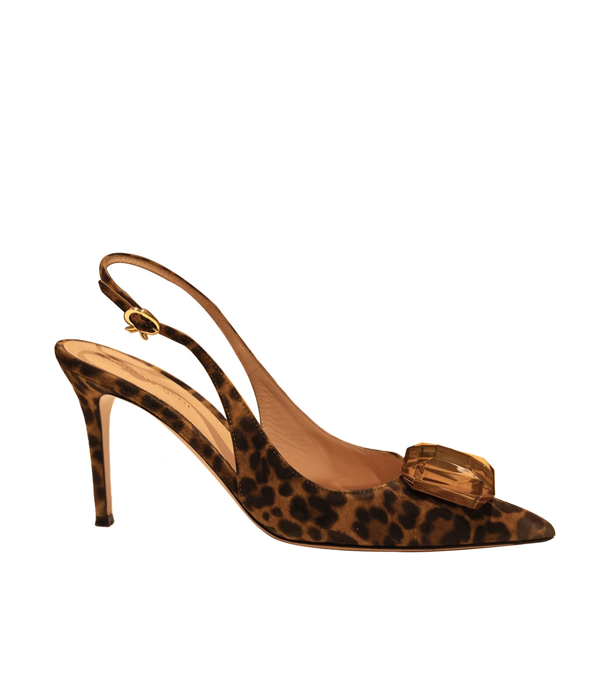 Jaipur Sling Stiletto 85 in Almond Leopard