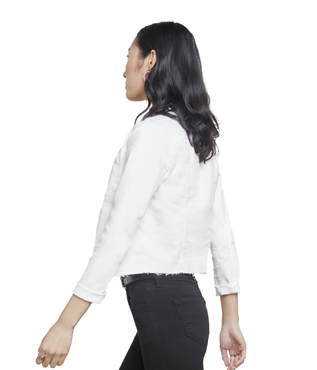 Janelle Slim Raw Jacket in Blanc