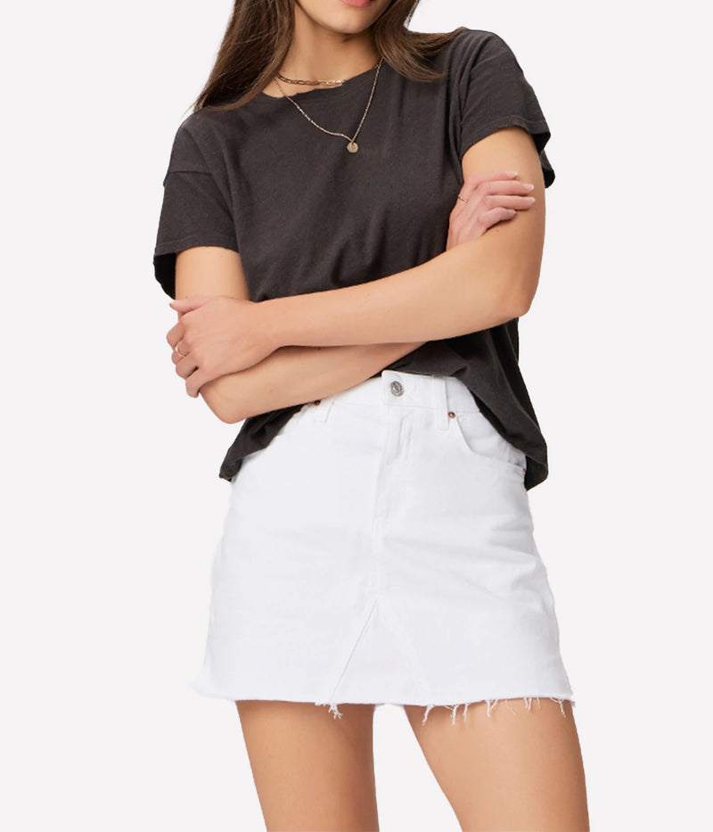 Jessie Denim Skirt in Crisp White