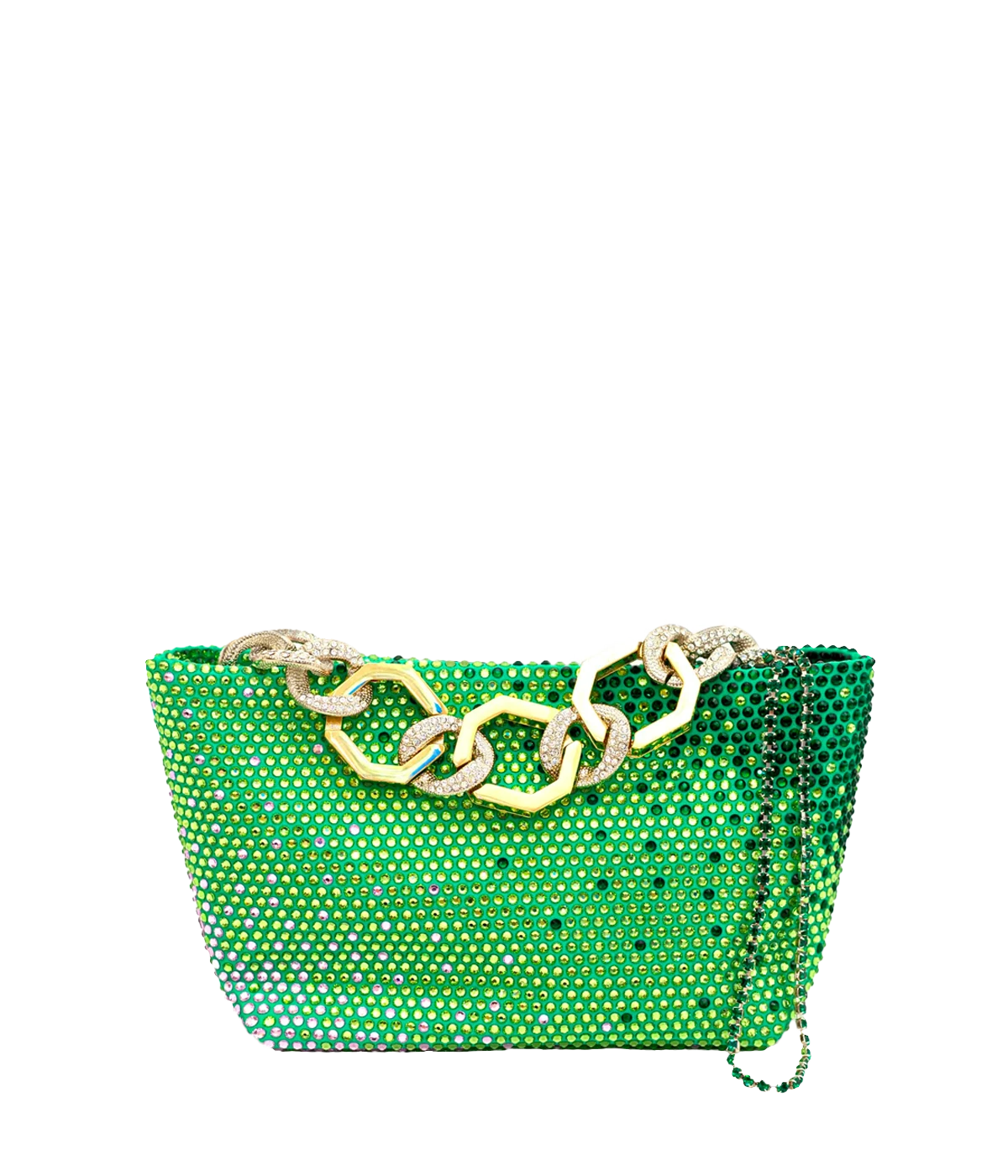 Jessye Satin Bag in Agata & Crystal Emerald