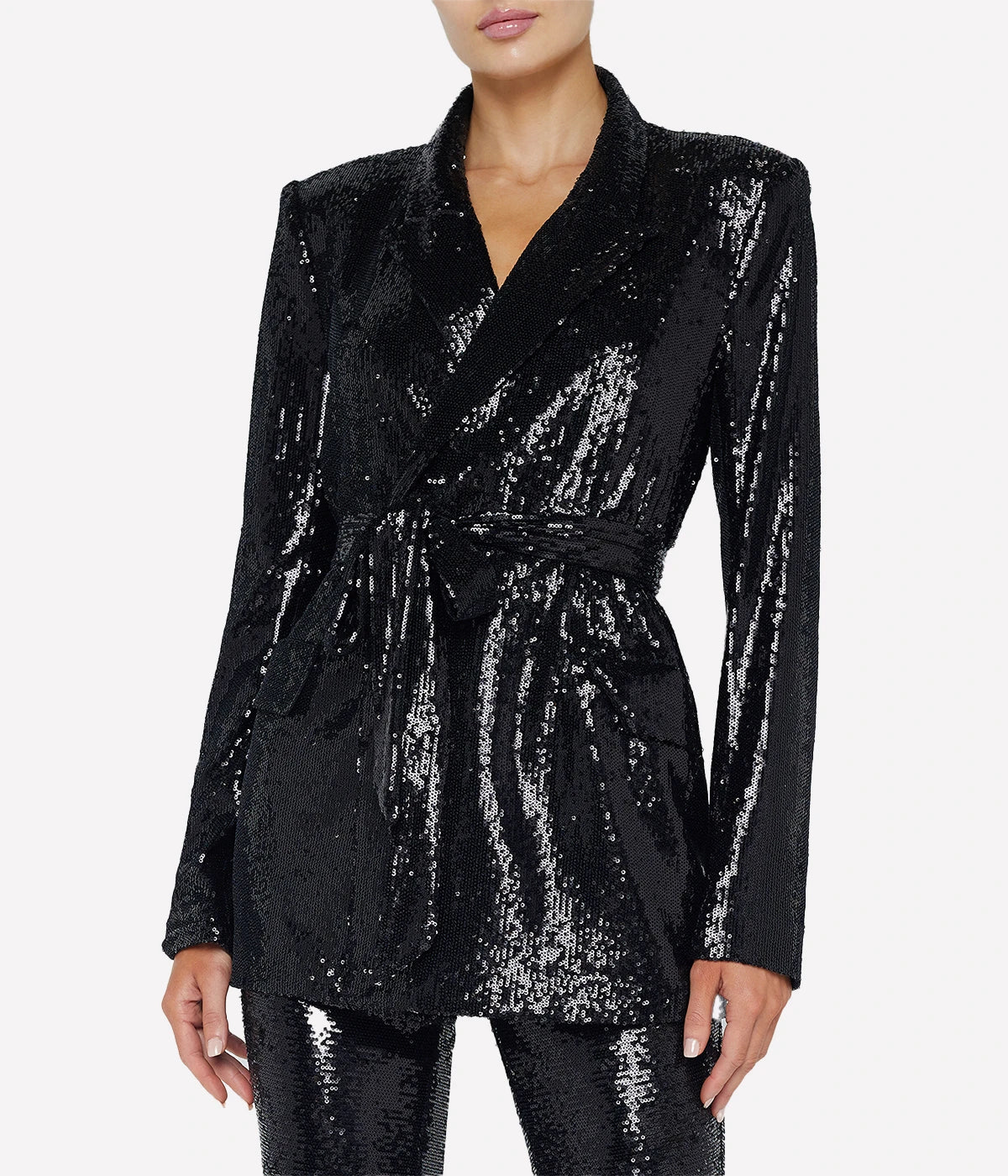 Jordana Wrap Belted Blazer in Black