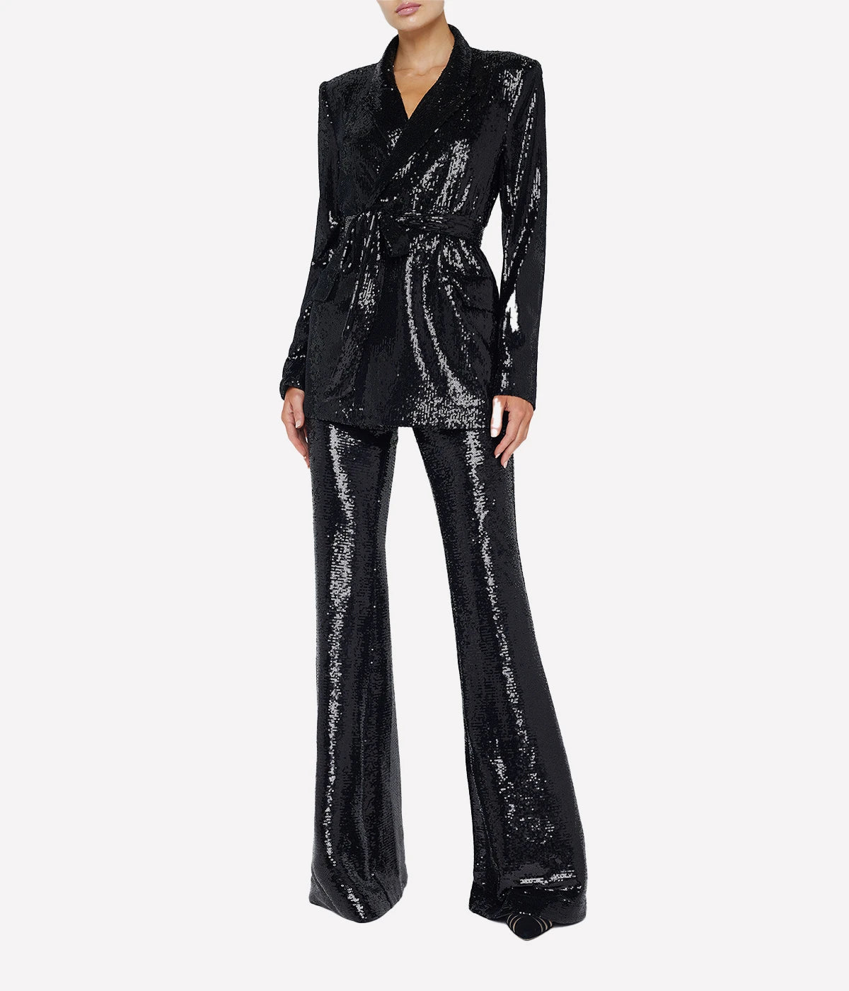 Jordana Wrap Belted Blazer in Black