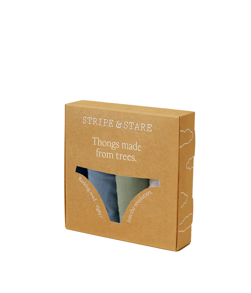 Khaki Mix Thong Four Pack in Multi
