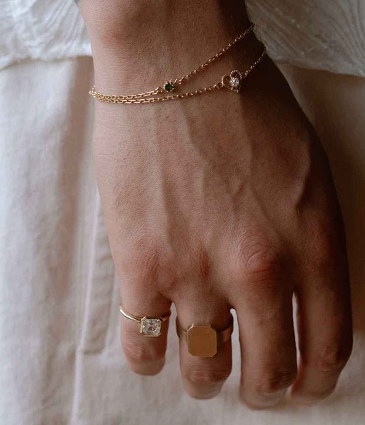 Kind Heart Bracelet in Gold and Zircon