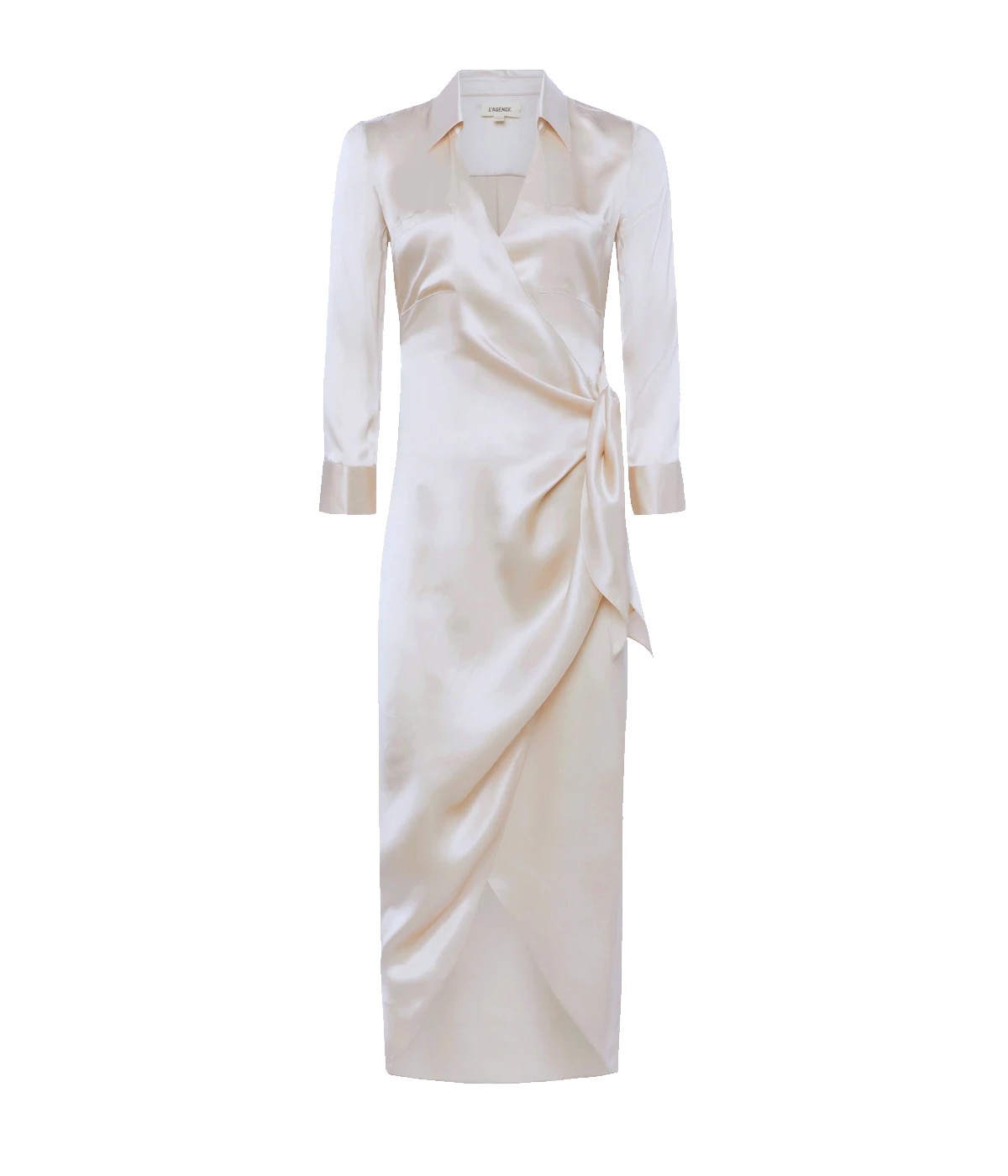 Kadi Long Wrap Dress in Champagne