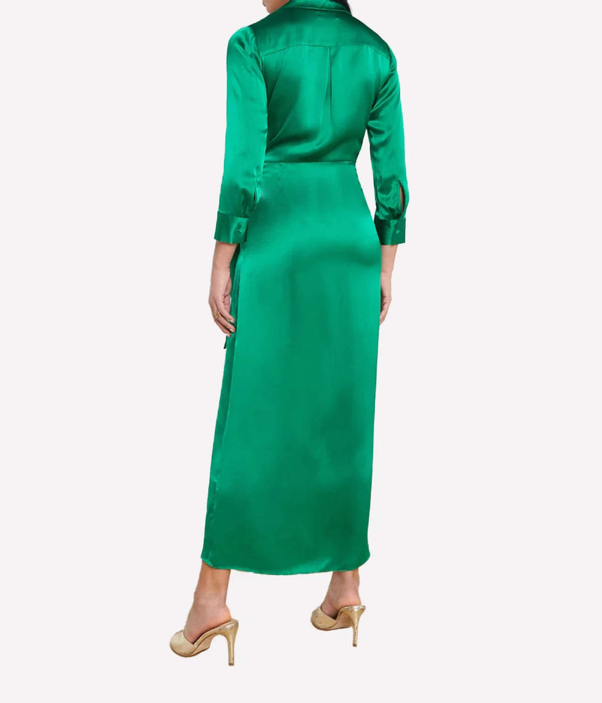 Kadi Long Wrap Dress in Sea Green