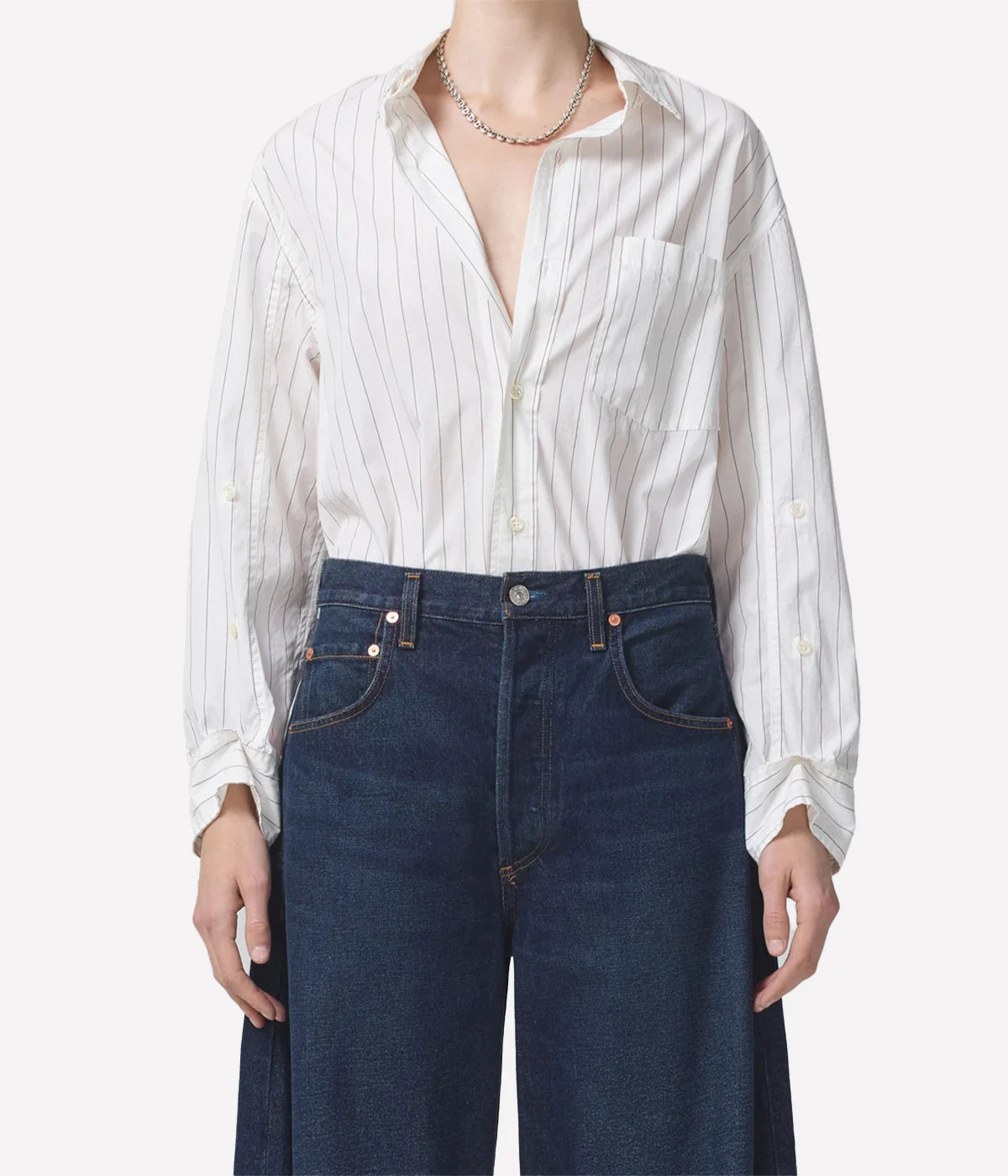 Kayla Shirt in Bitter Choc Stripe