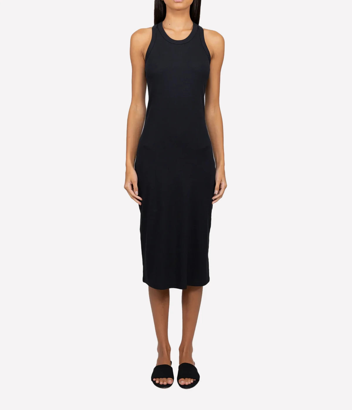 *FINAL SALE* Kelly Racerback Midi Dress in Black