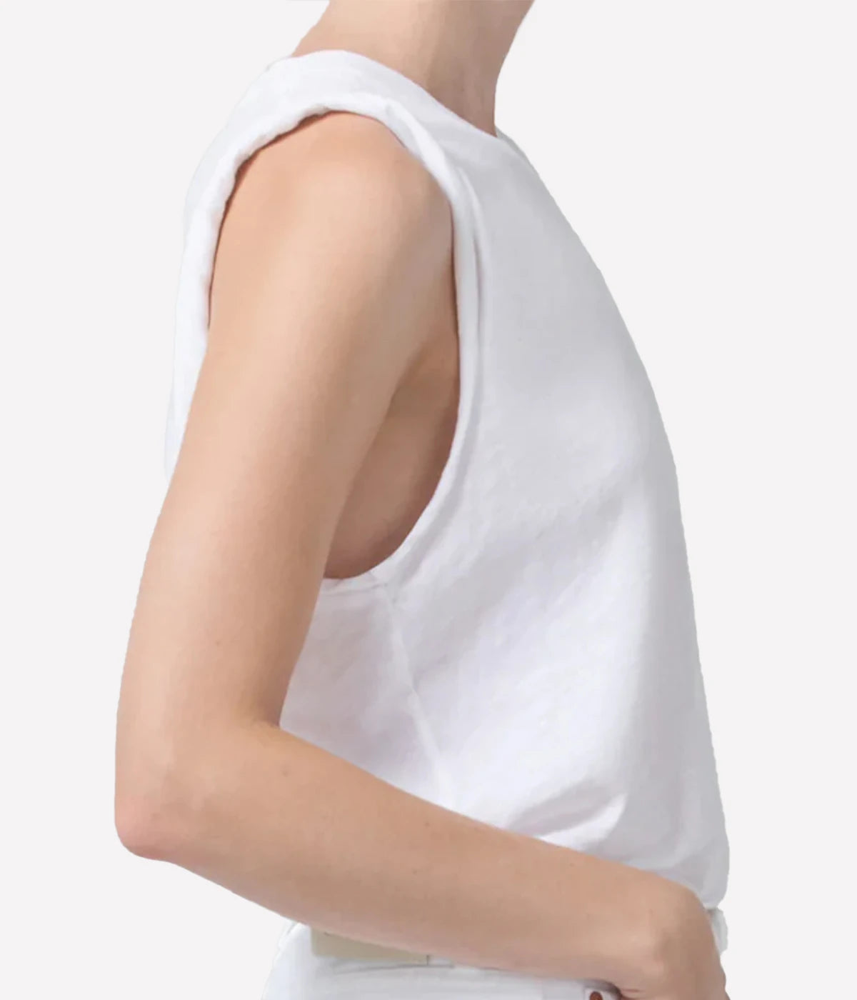 Kelsey Roll Sleeve T-Shirt in White