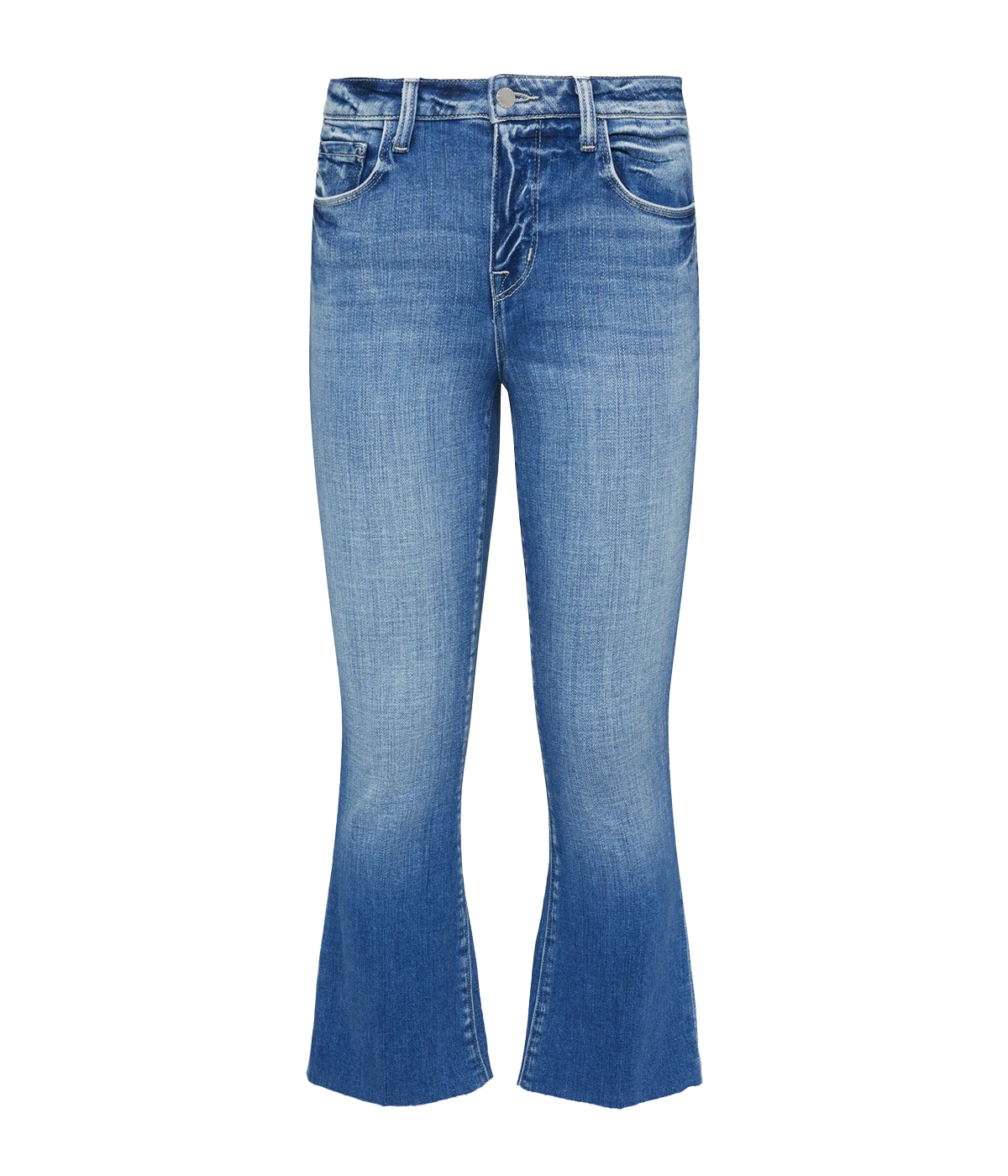 cropped and flared jean by L'agence in.a medium wash denim