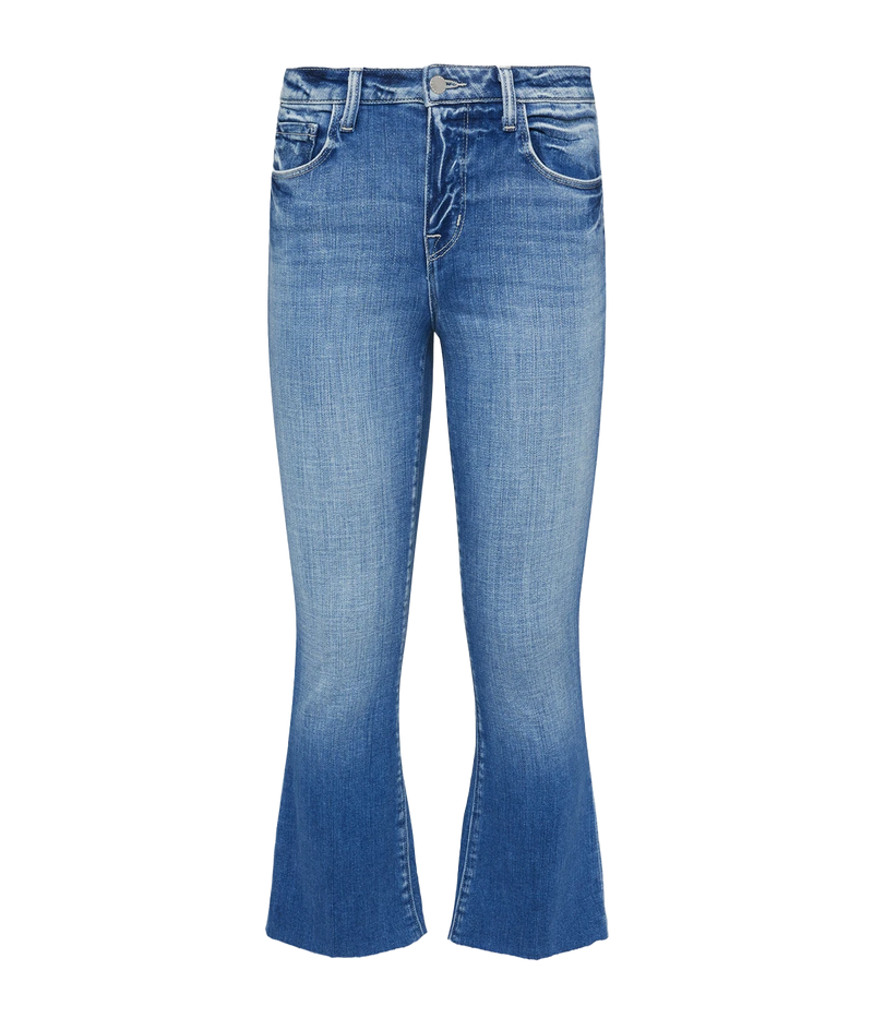 cropped and flared jean by L'agence in.a medium wash denim
