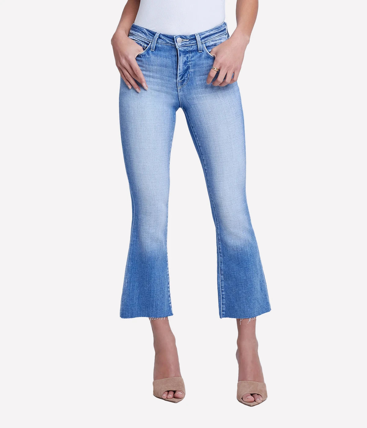 Kendra High Rise Jean Crop Flare in Balboa