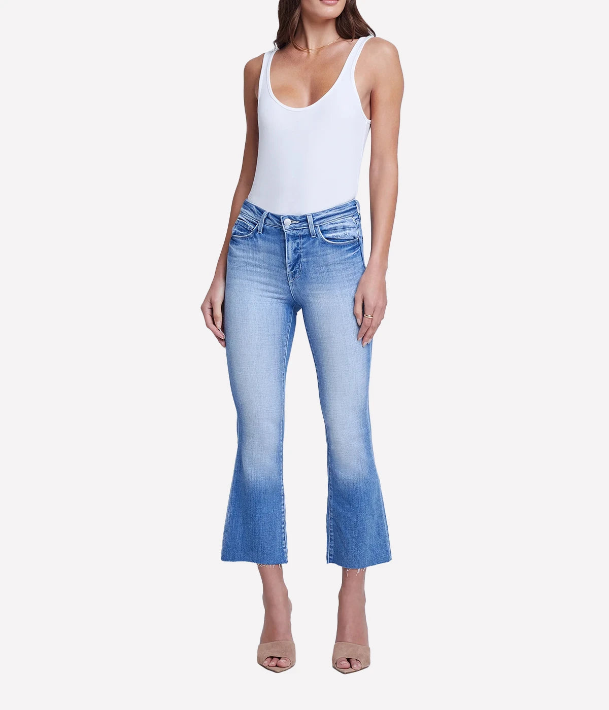 Kendra High Rise Jean Crop Flare in Balboa