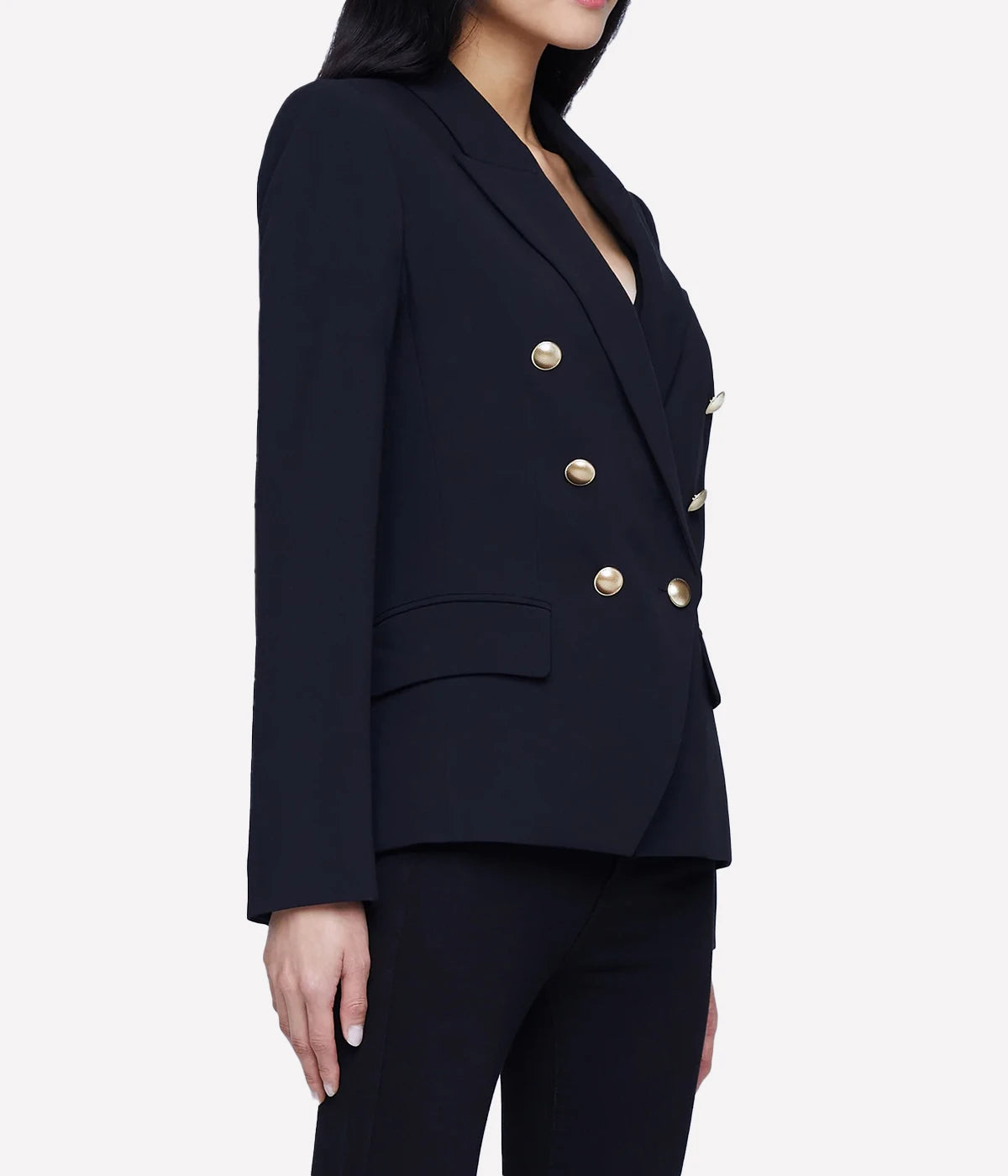 Kenzie Double Breasted Blazer in Black Gold