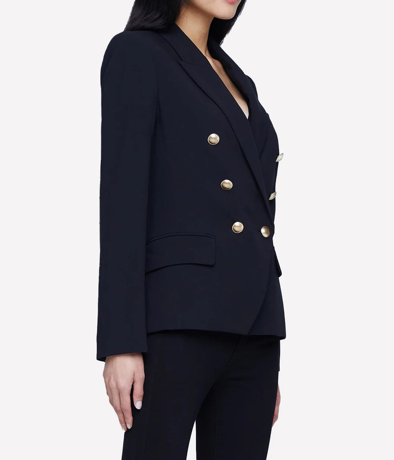 Kenzie Double Breasted Blazer In Black Gold