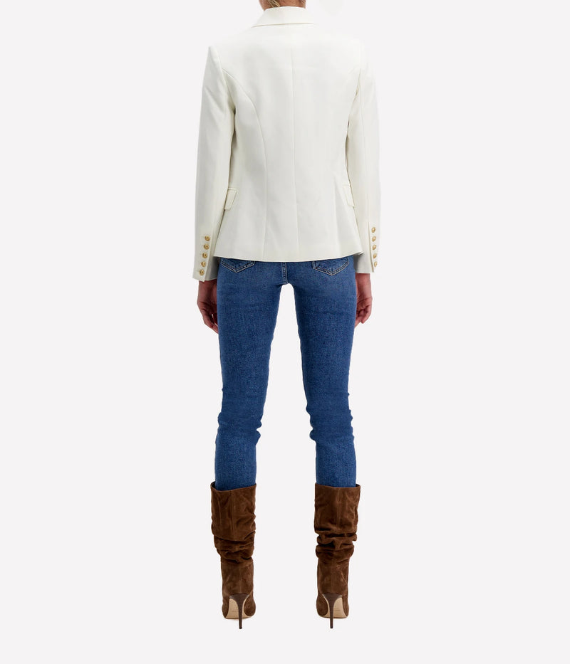 Kenzie Fitted Blazer in Ivory White