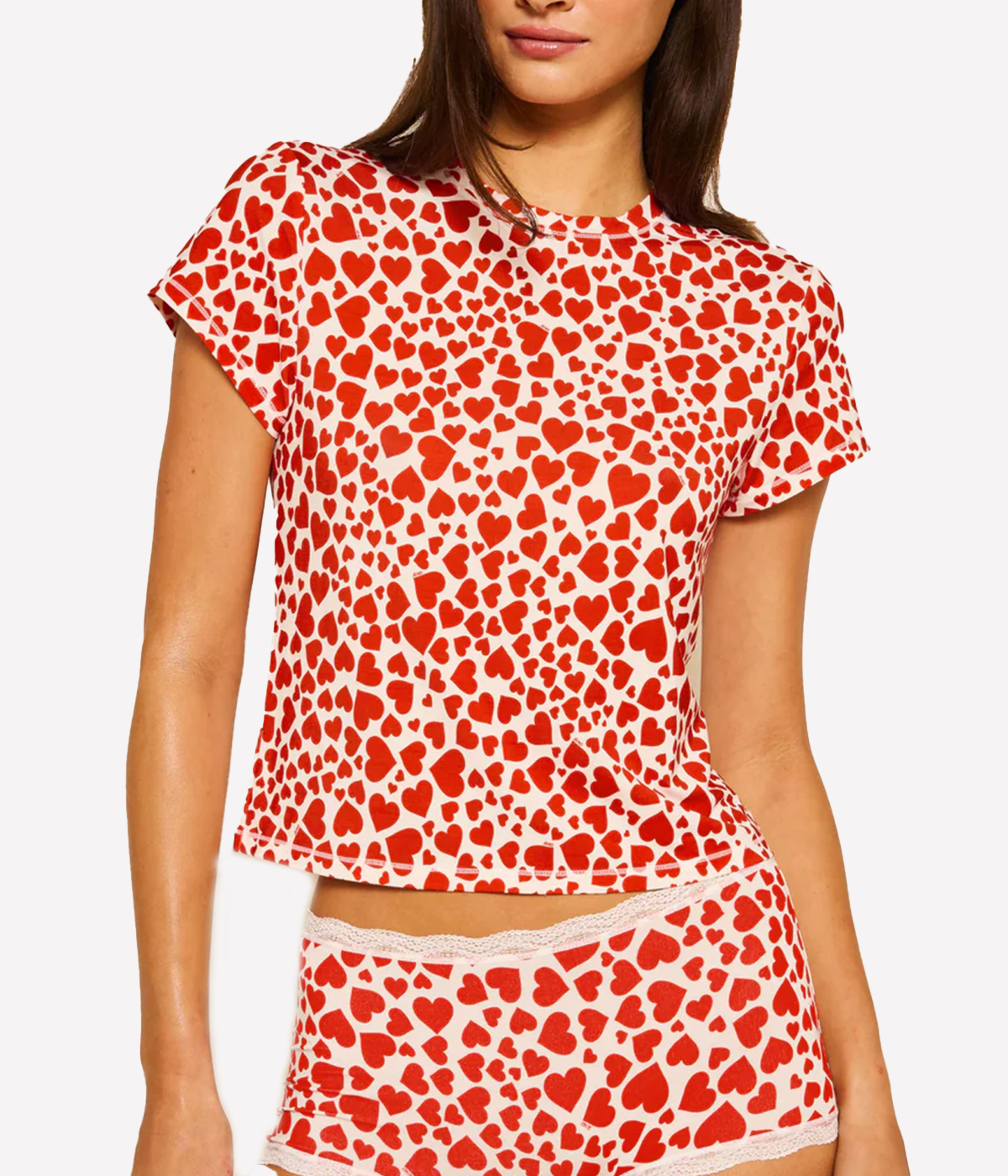 RIXO Hipster in Love Hearts Ivory
