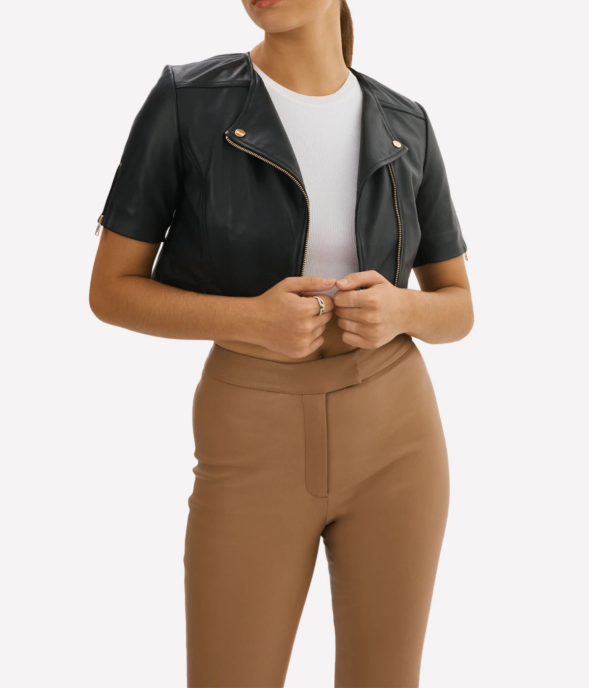 Kirsi Leather Jacket in Black