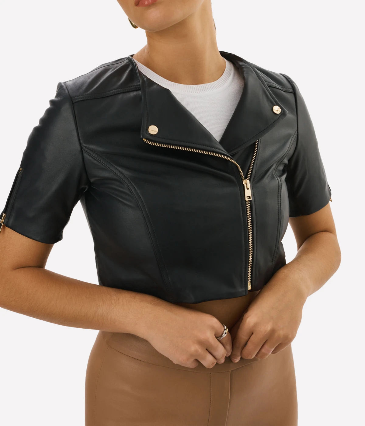 Kirsi Leather Jacket in Black