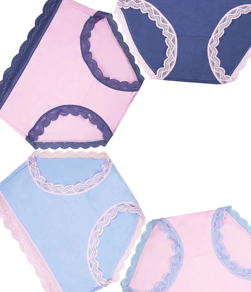 Knicker Four Pack in Indigo Tones