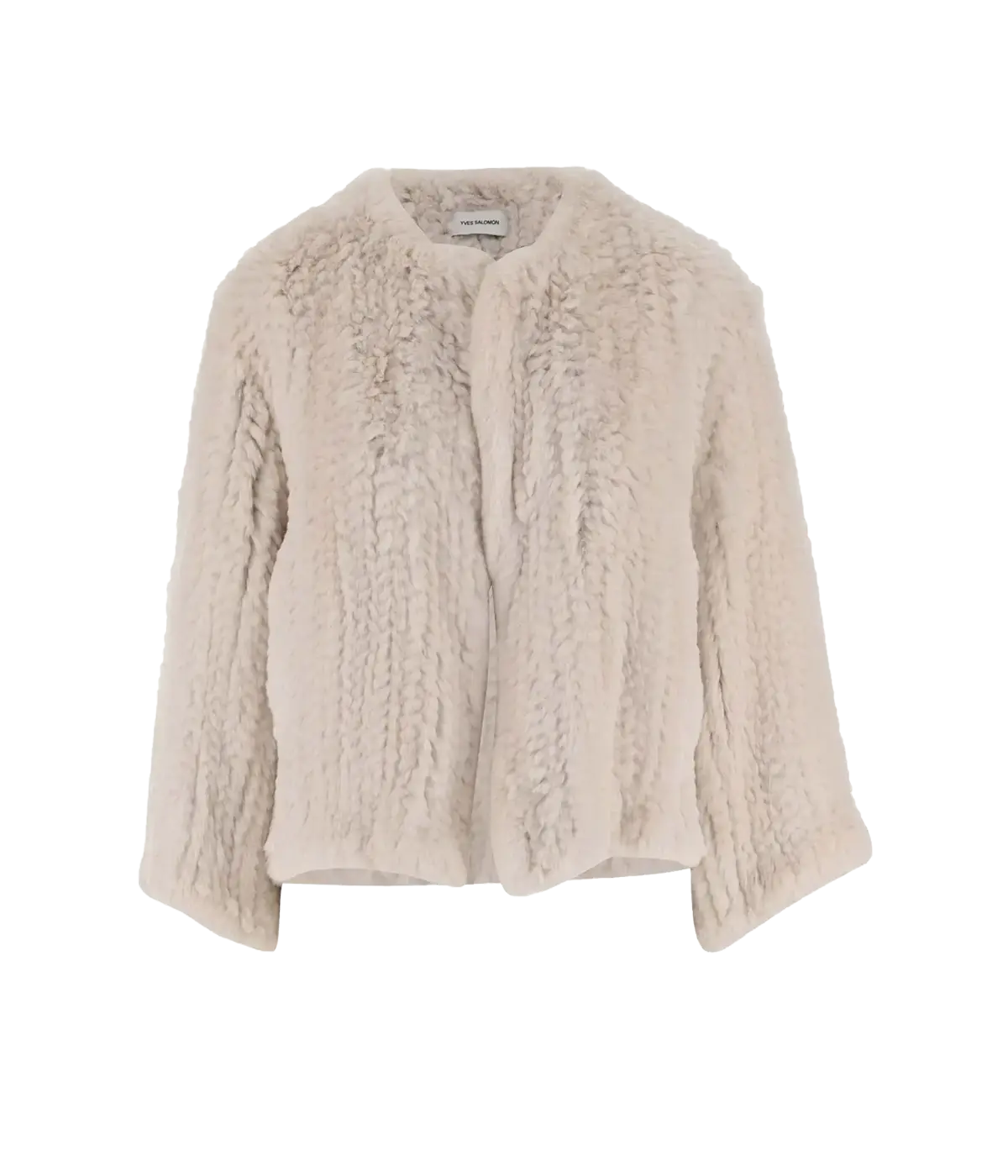 H brand elle top rabbit fur jacket