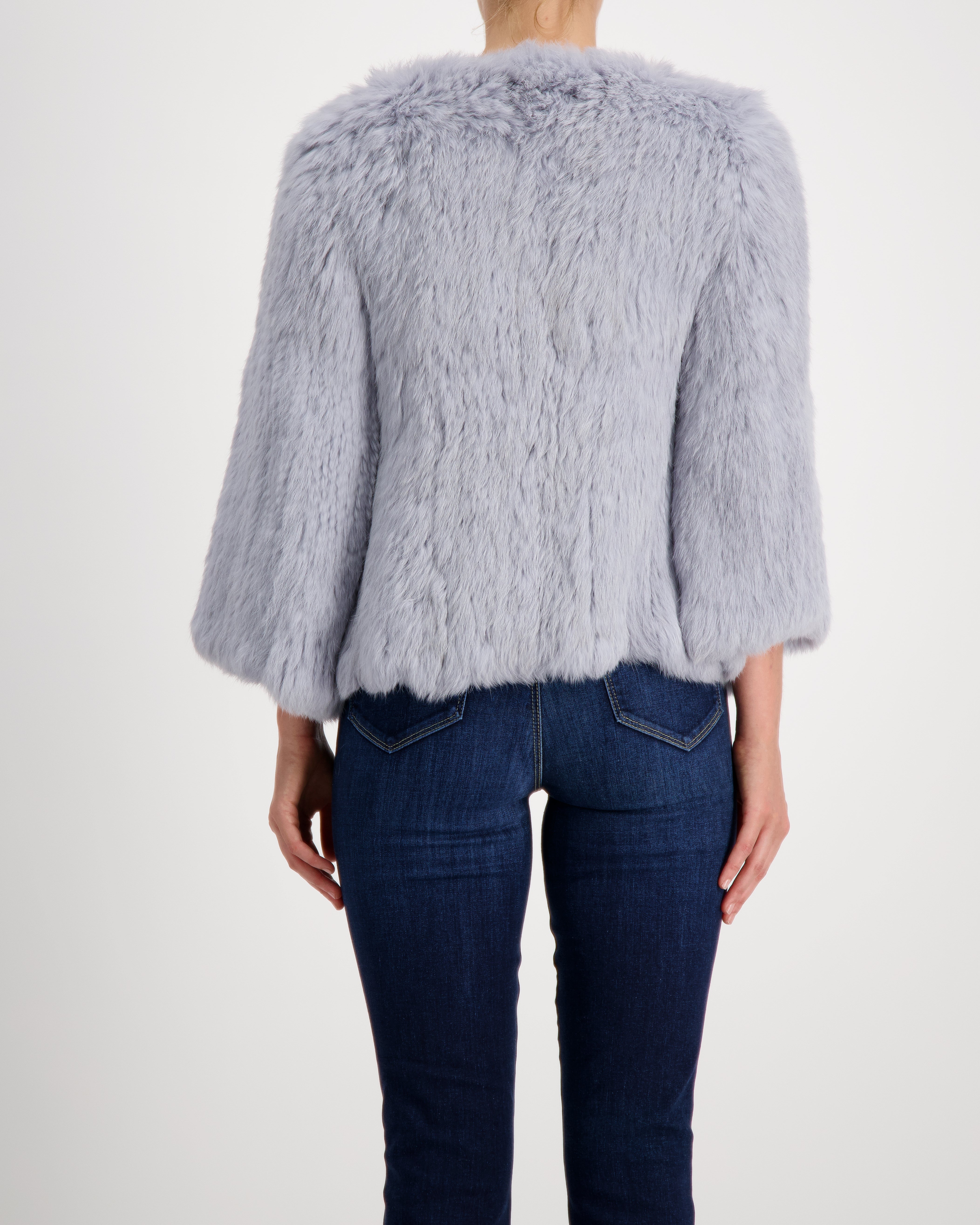 Knitted Hare Jacket in Nuage