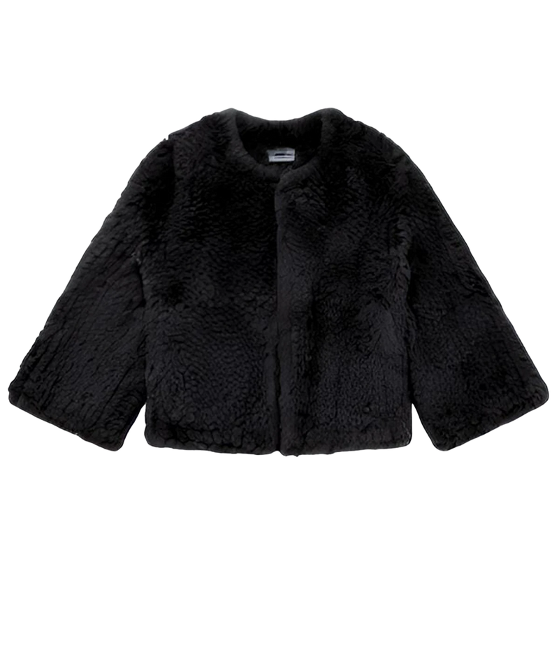 Luxurious Material: Made from plush Rex Rabbit Fur, this jacket offers a smooth, velvety texture and rich sheen, making it an exquisite choice for outerwear.

Elegant Design: The black-dyed fur provides a versatile and chic appeal, suitable for both day and evening wear. The sleek, knitted construction adds a textured look, while the minimalist silhouette emphasizes the fur’s natural beauty.

Fashion-Forward Fit: With tailored lines and a focus on comfort, this jacket combines warmth with a special asthetic