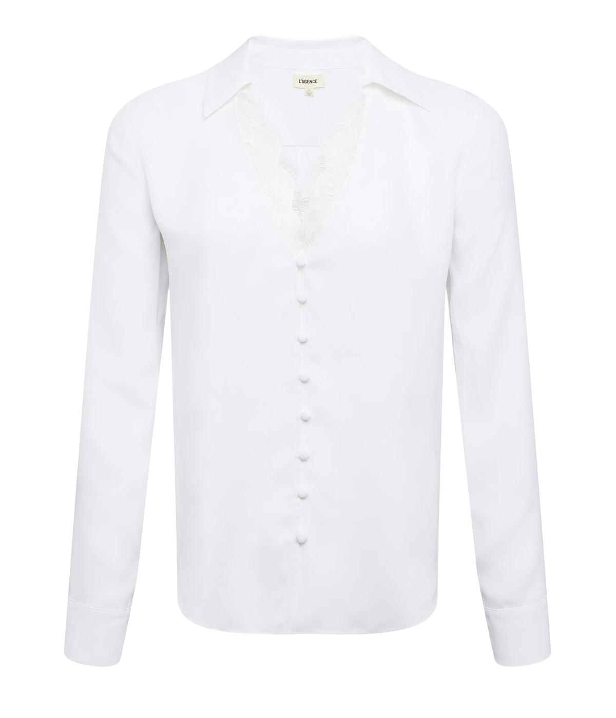 Kori Lace Trim Blouse in White