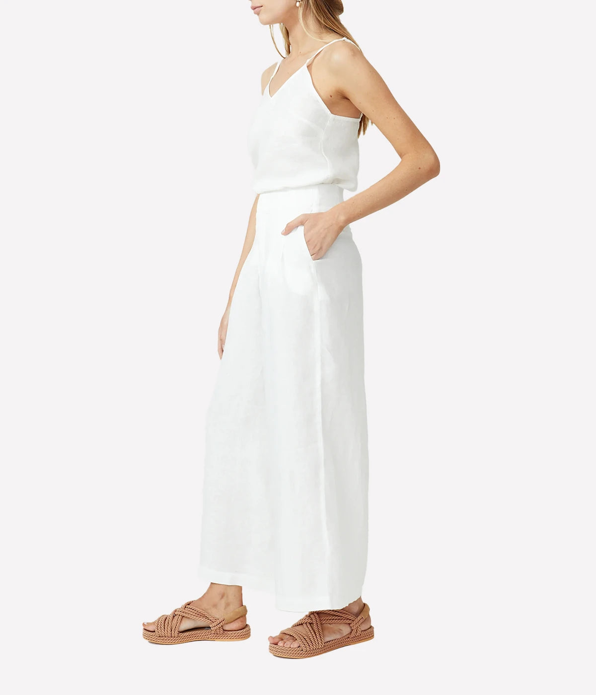 Culotte Linen Pant in White