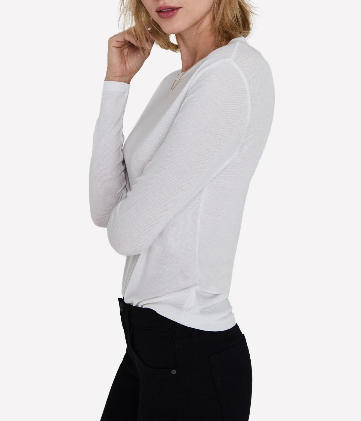 LB Long Sleeve Top in True White