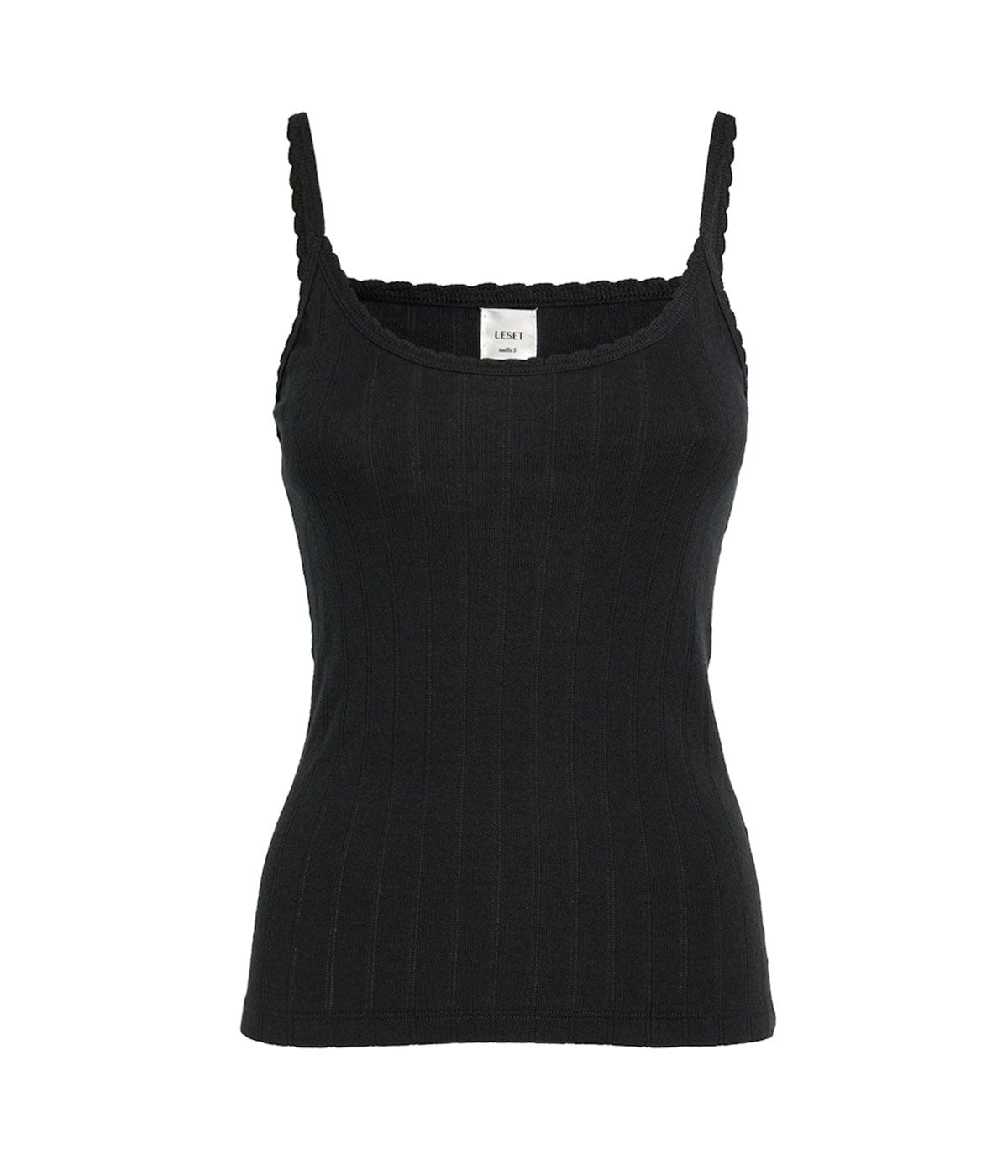 Pointelle Classic Tank Top in Black