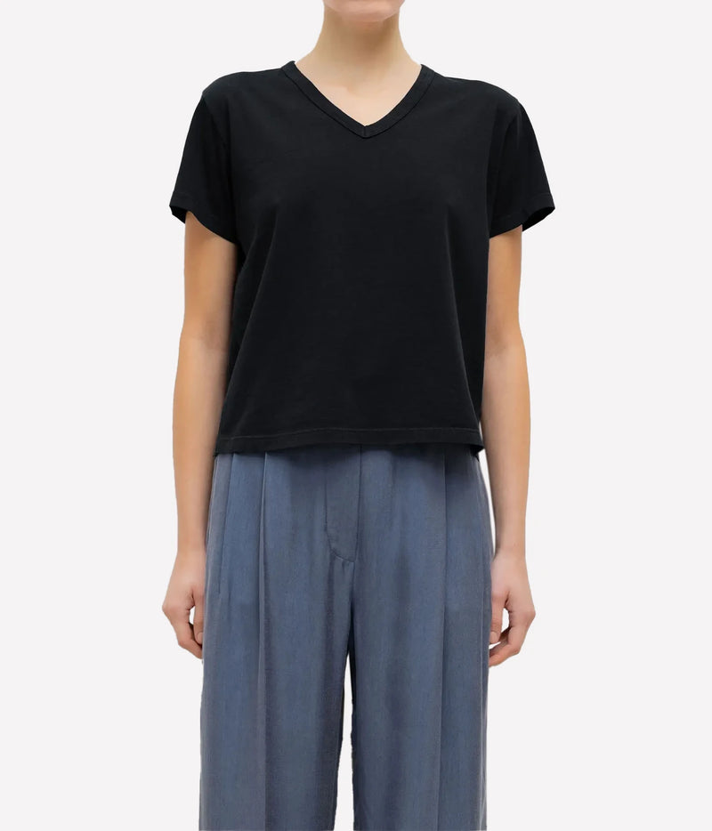 The Margo Vee Neck Tee in Black