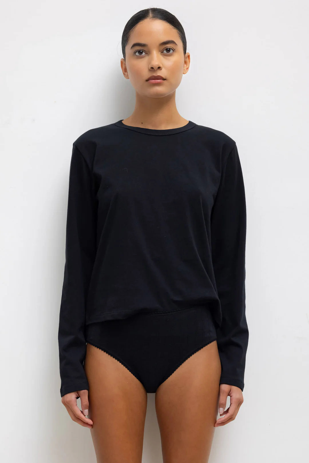 The Margo Long Sleeve Tee in Black