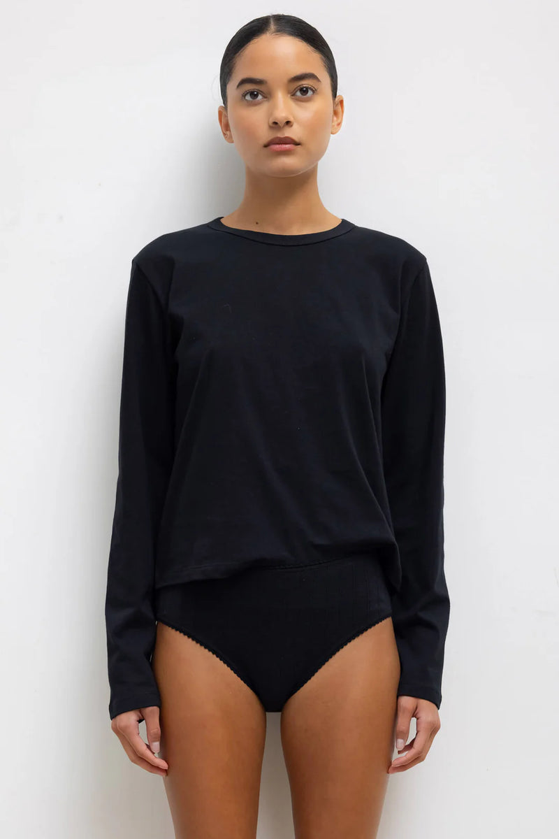 The Margo Long Sleeve Tee in Black