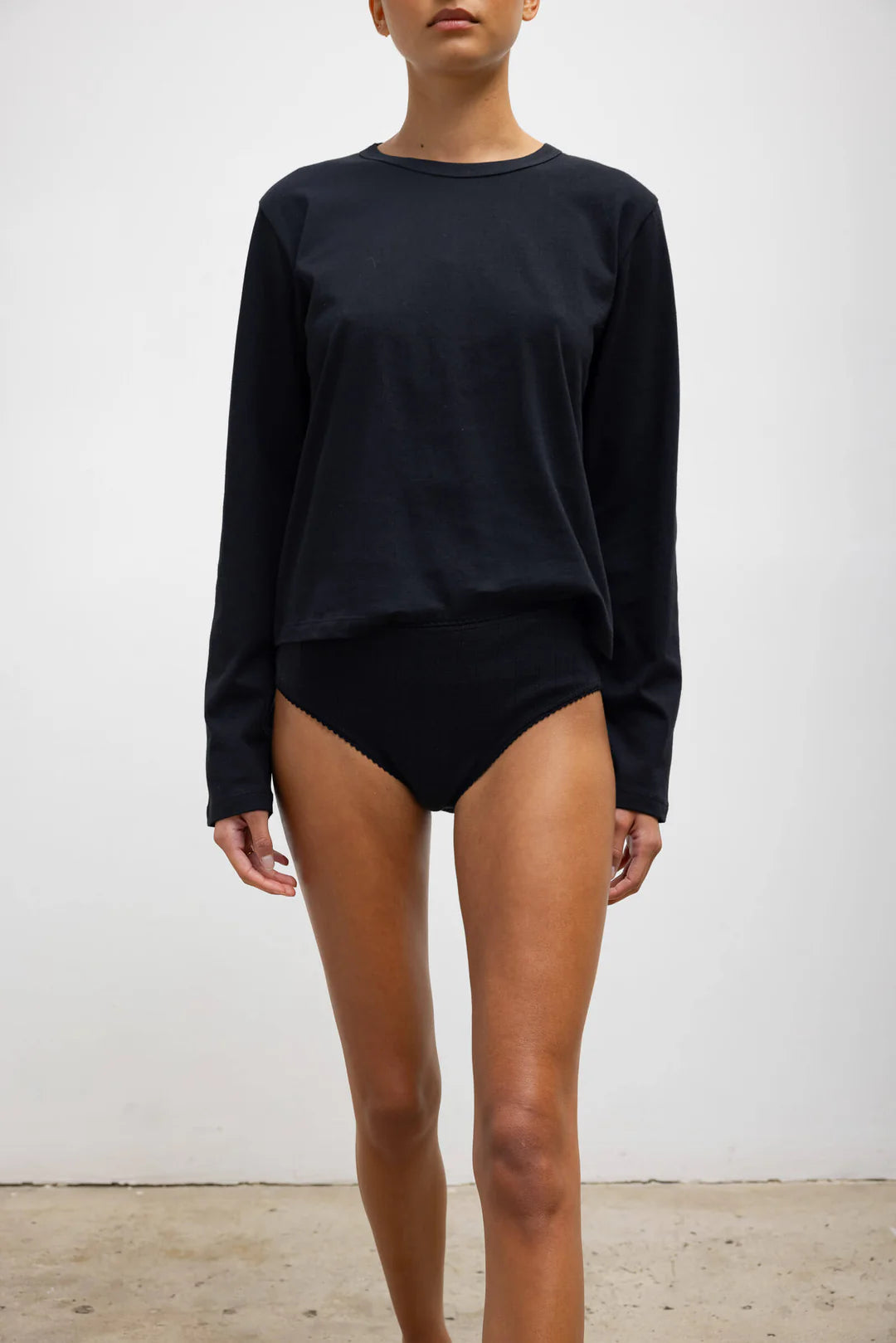 The Margo Long Sleeve Tee in Black