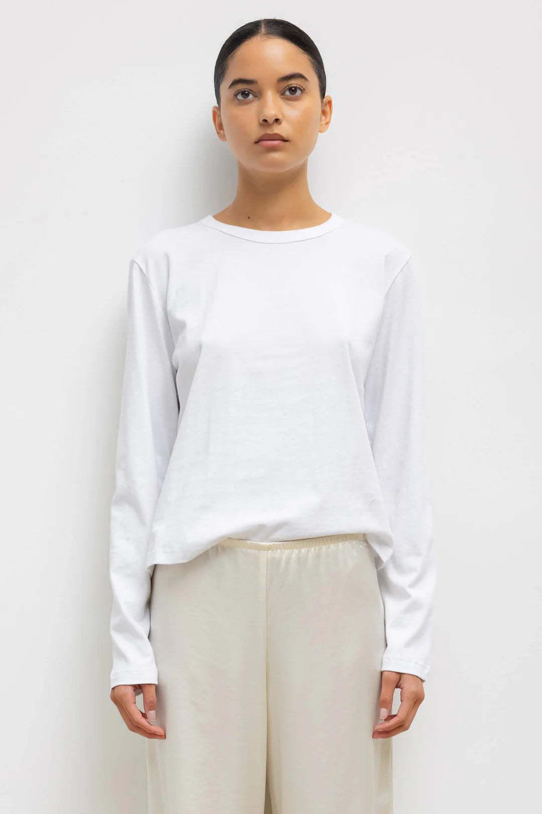 The Margo Long Sleeve Tee in White