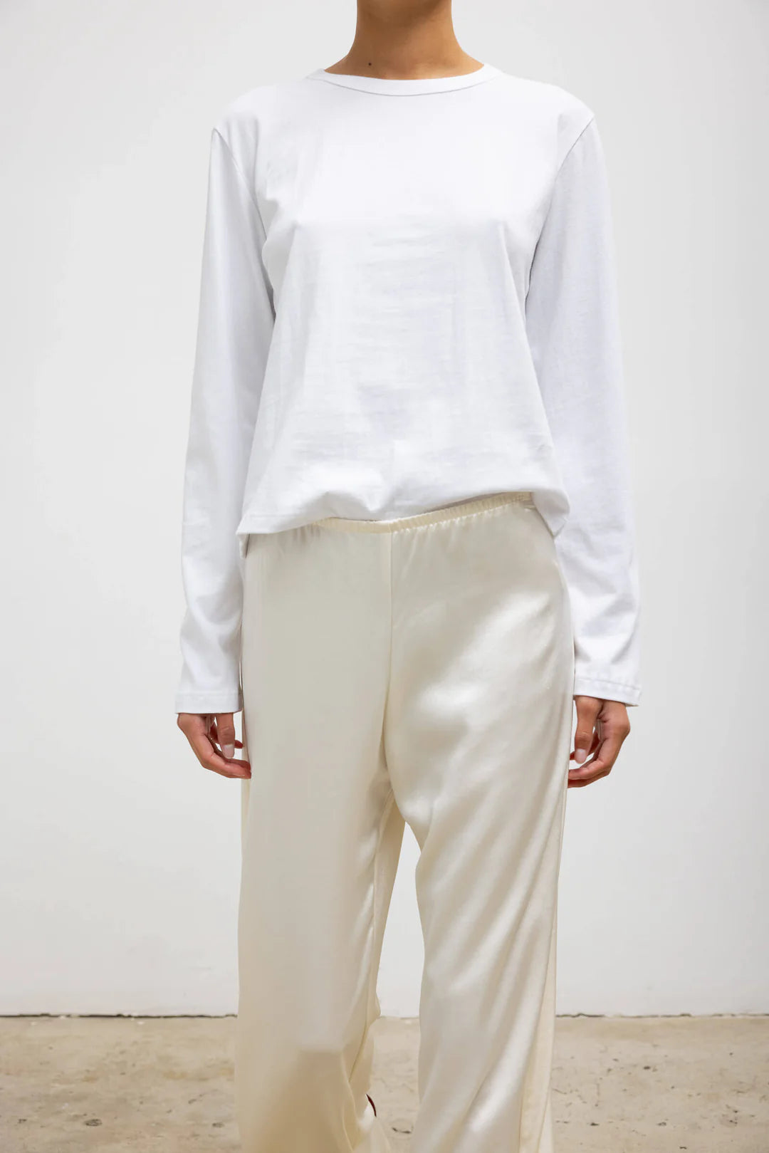 The Margo Long Sleeve Tee in White