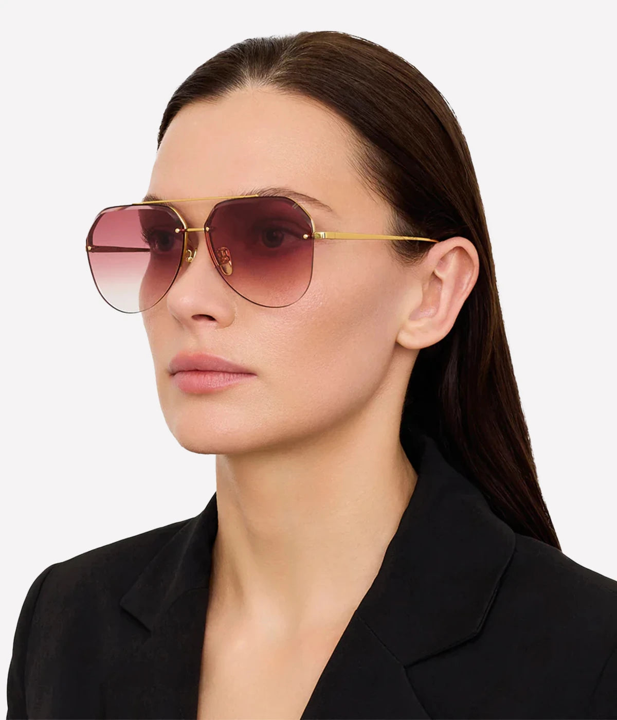 Quynh Sunglass in GOLD/ RED GRAD