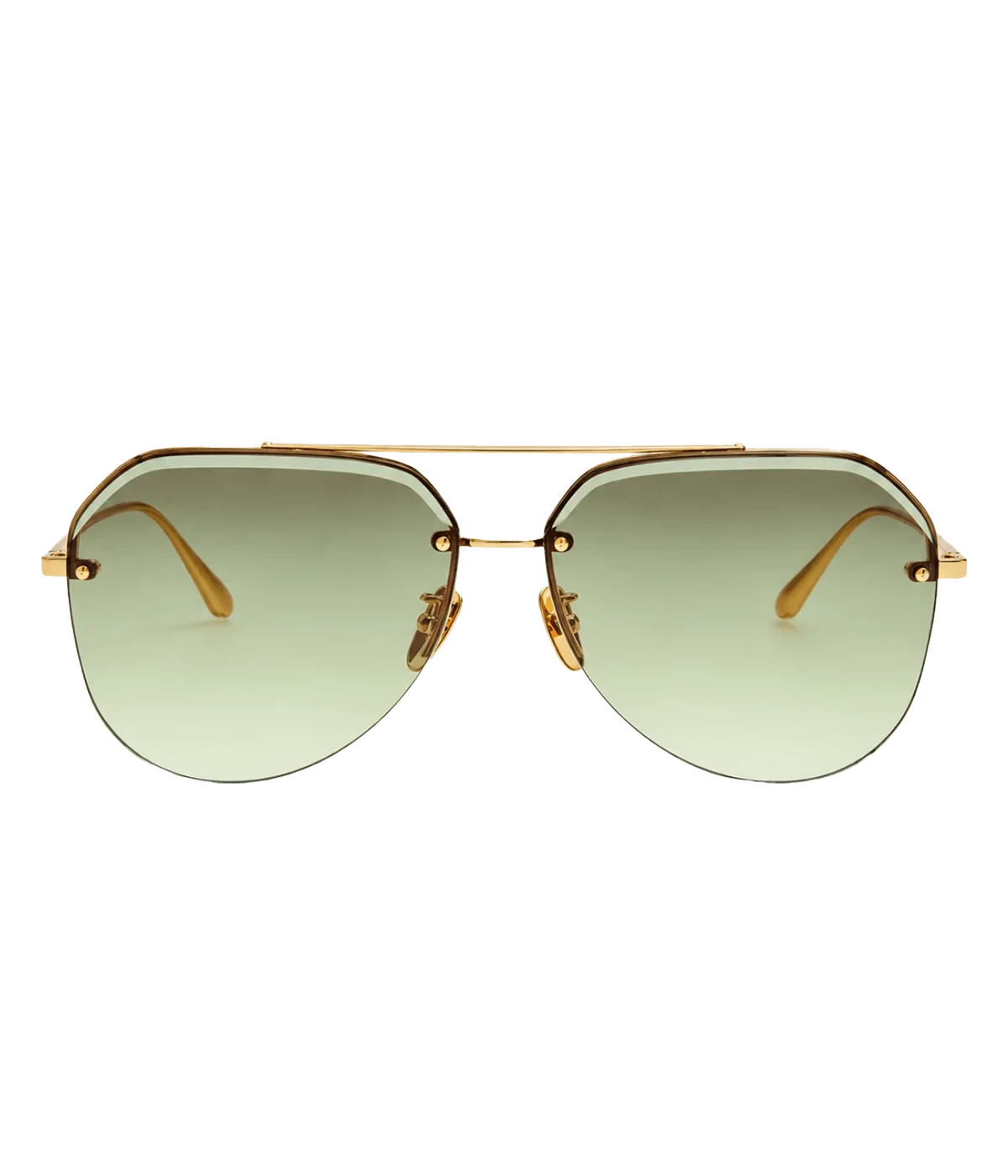 Quynh Sunglasses in Yellow Gold/Green Grad