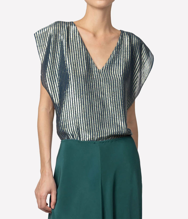 Castleton Top In Navy & Gold