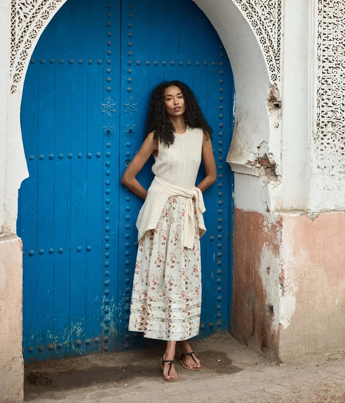 Louden Cashmere Cable Sweater In Dogwood